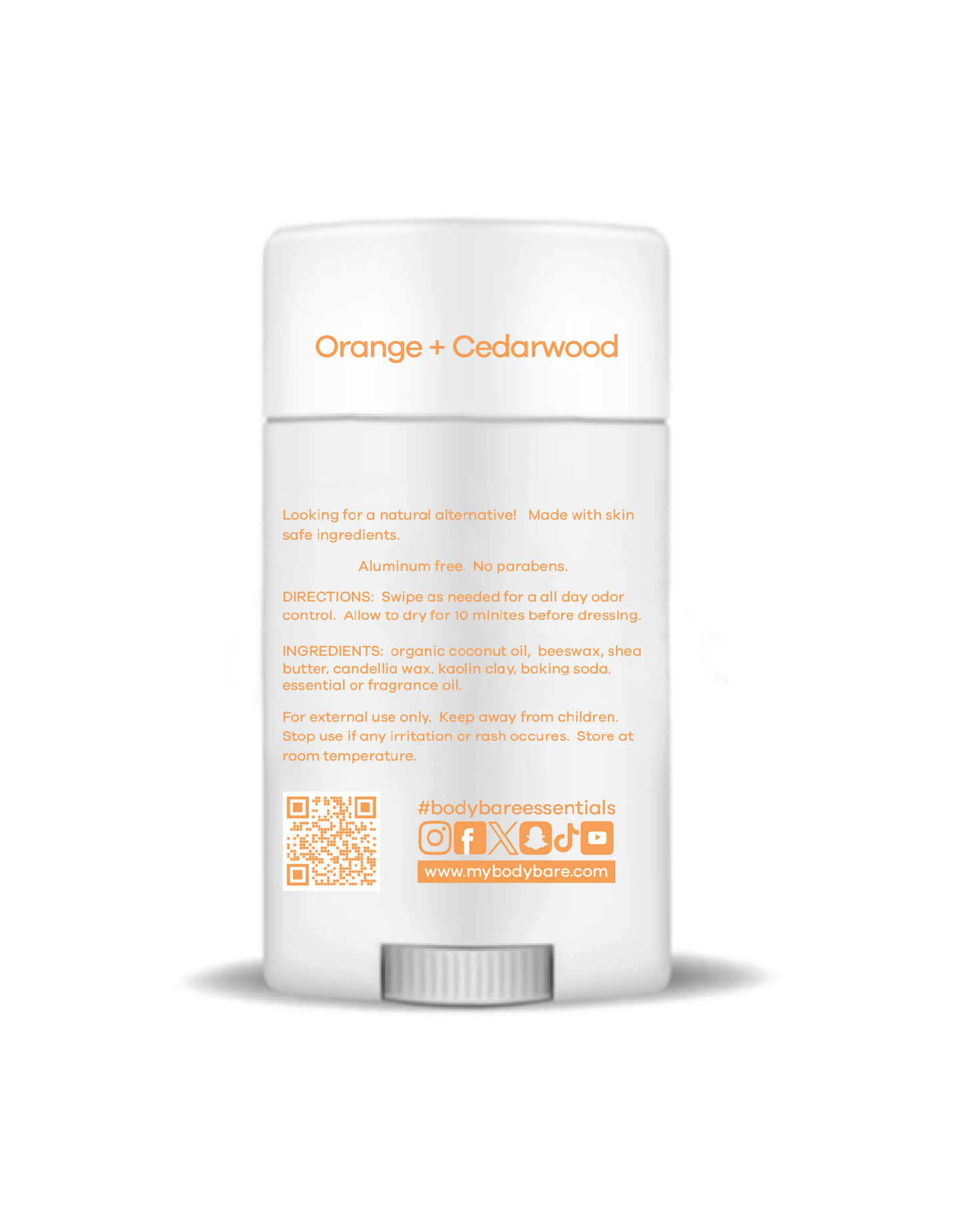 Orange + Cedarwood – Aluminum-Free Natural Deodorant | BODY BARE™
