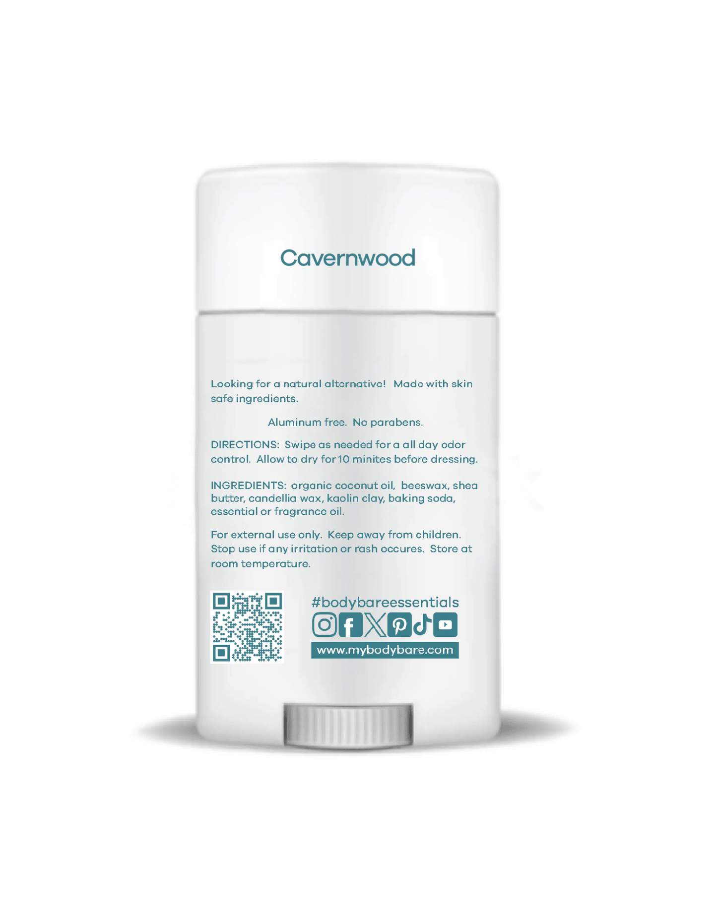 Cavernwood Natural Deodorant Stick - Aluminum-Free Deodorant | BODY BARE™ - BODY BARE